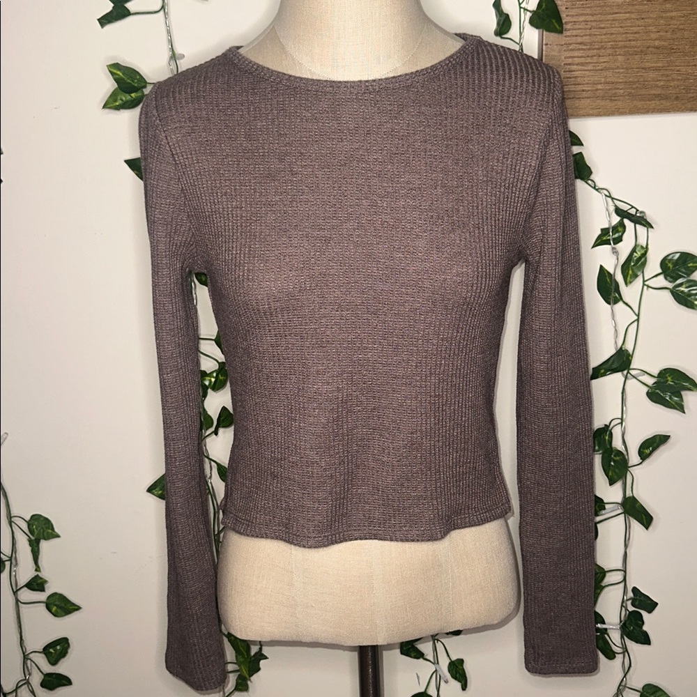 Pacsun Brown Waffleknit Longsleeve Tee